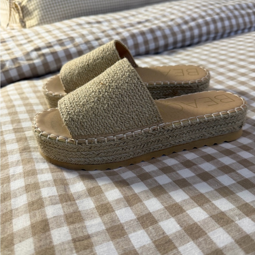 Coconuts by Matisse Tan Woven Espadrille Slides